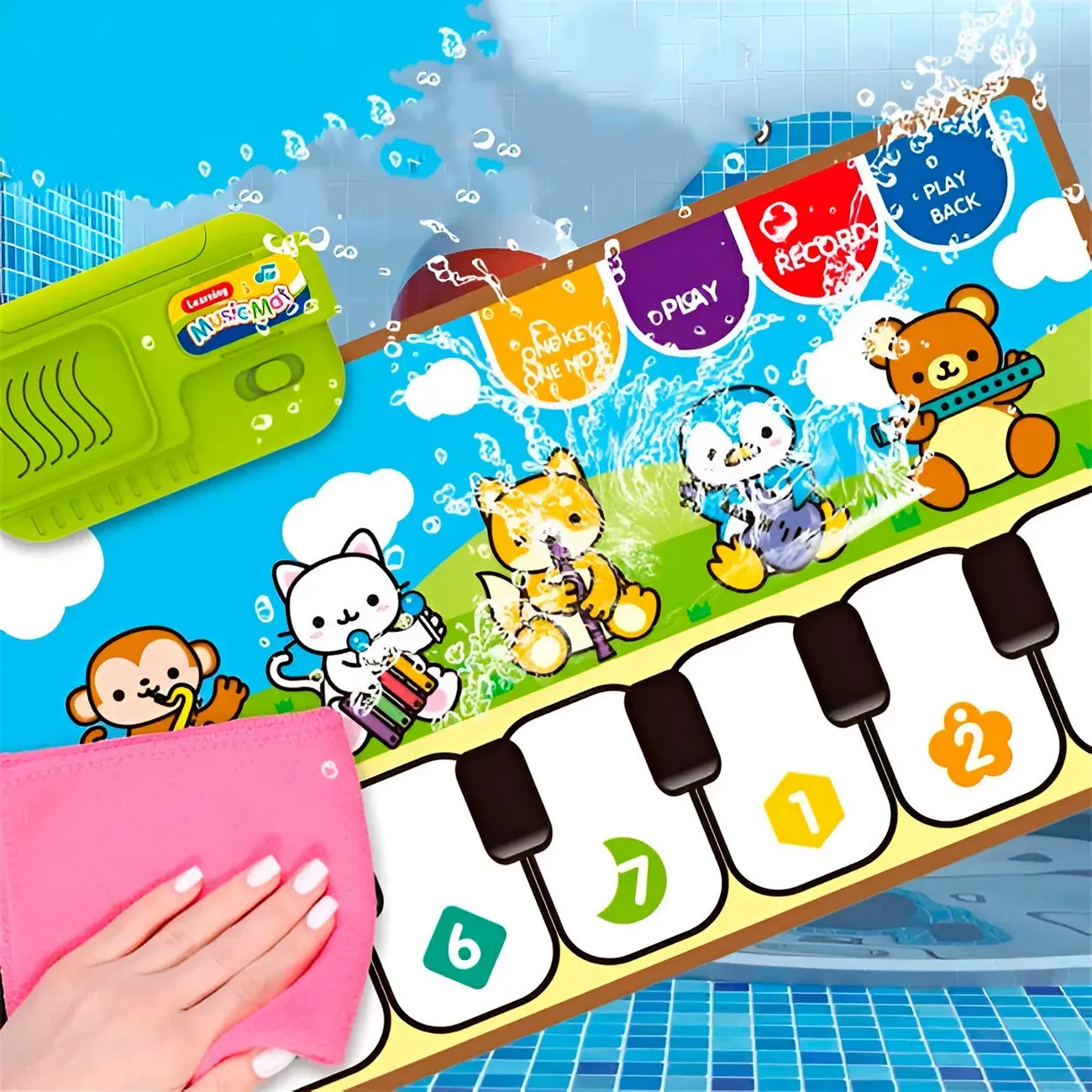 Piano Musical Animales Instrumento Musical Tapete + Baterias