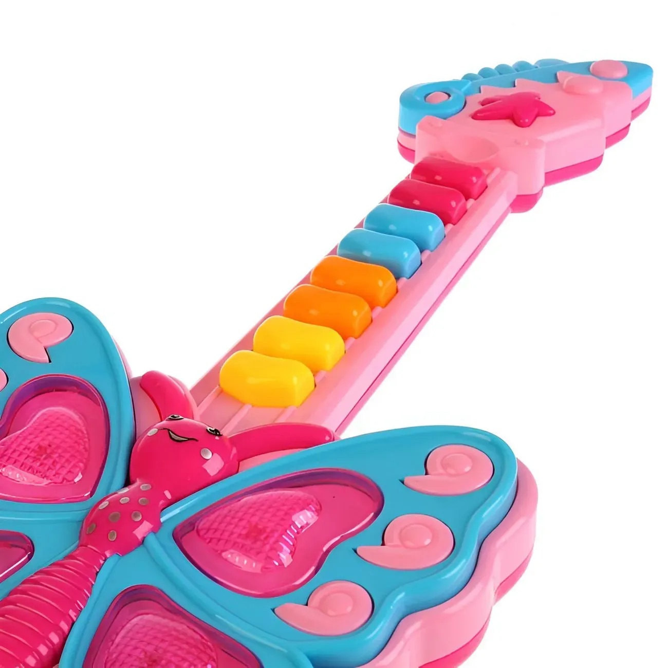 Guitarra Mariposa Niñas Juguete Luces Interactivo + Baterias