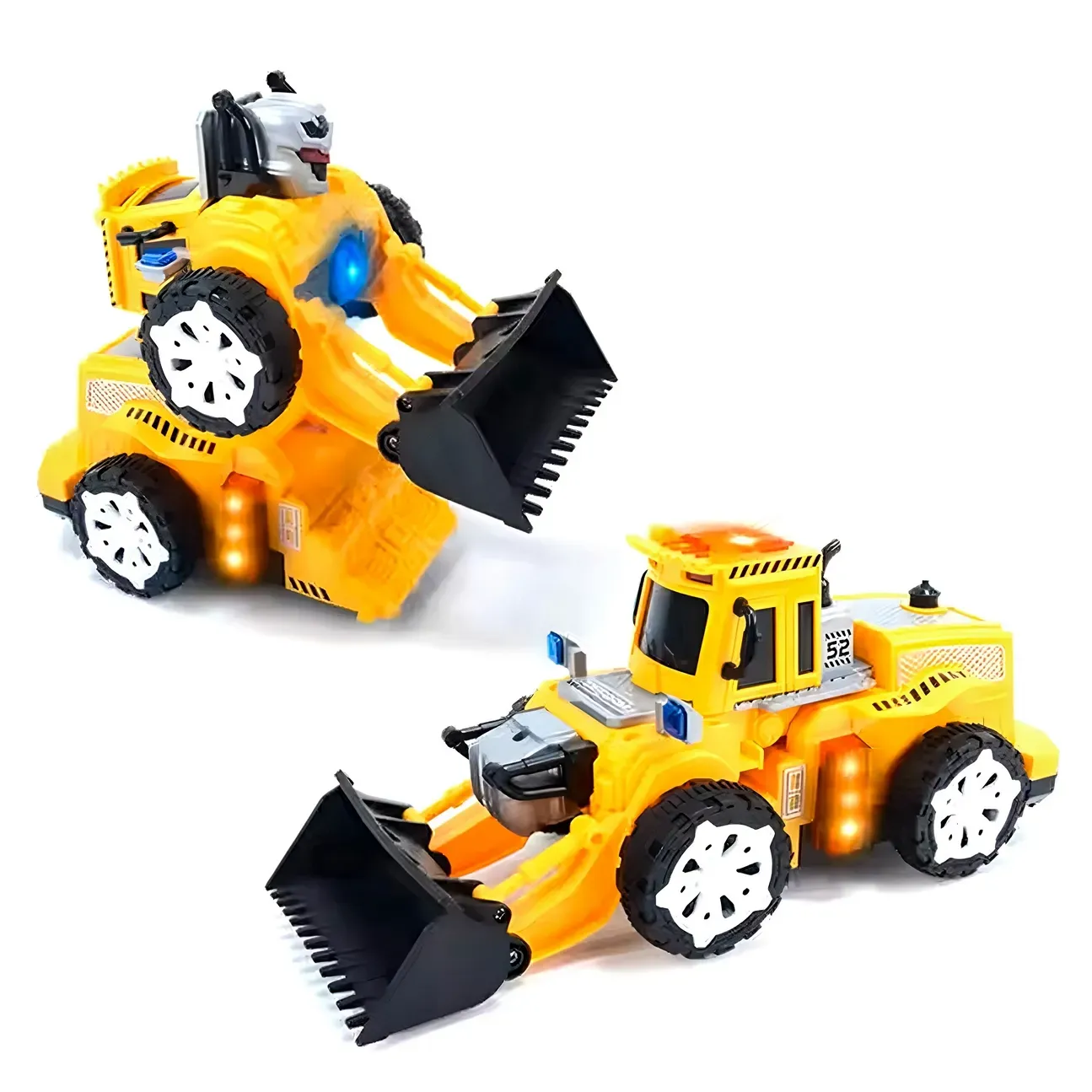 Excavadora Bulldozer Transformers Robot Juguete + Baterias