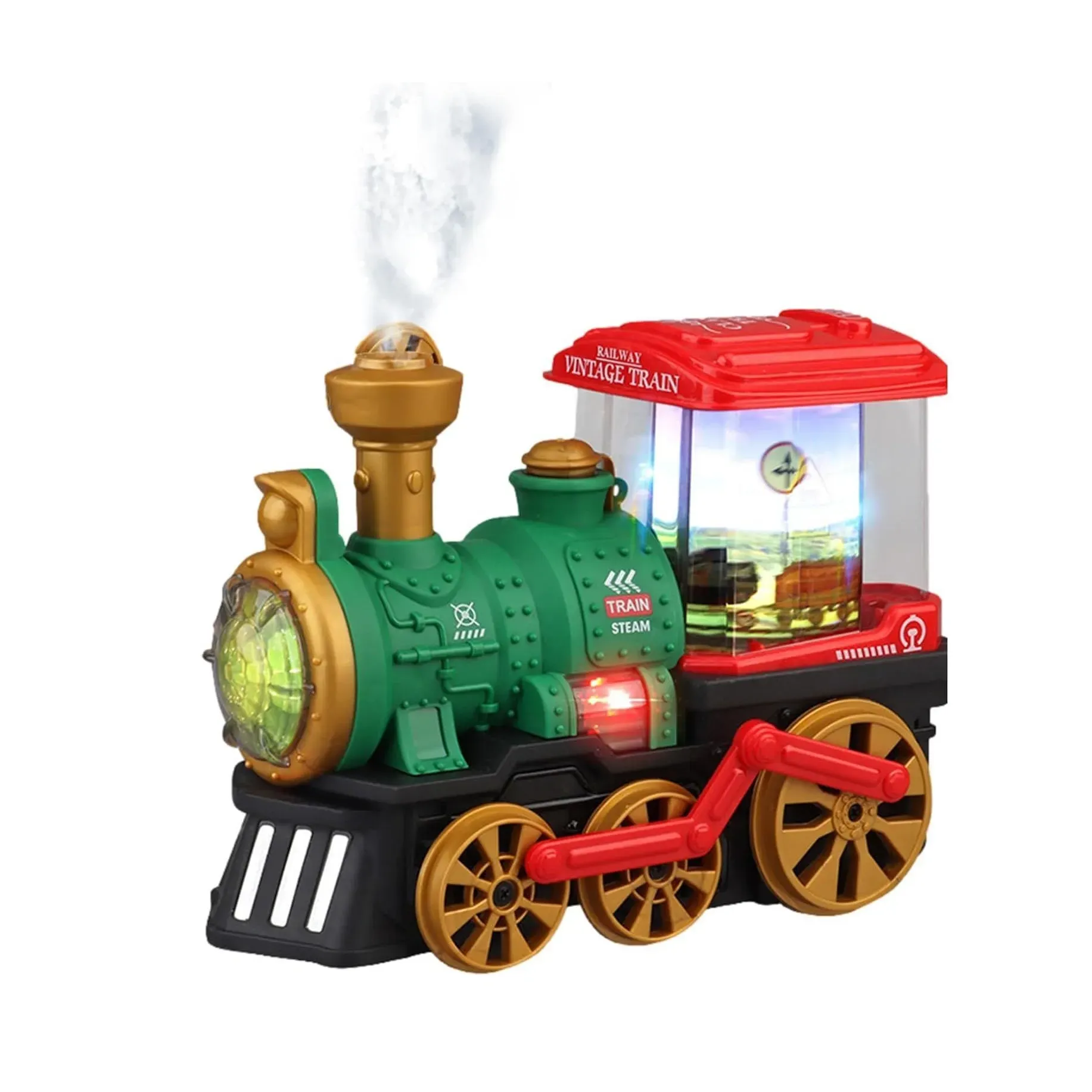 Tren 3d Imagenes Luces Sonido Vapor Juguete Niños + Baterias