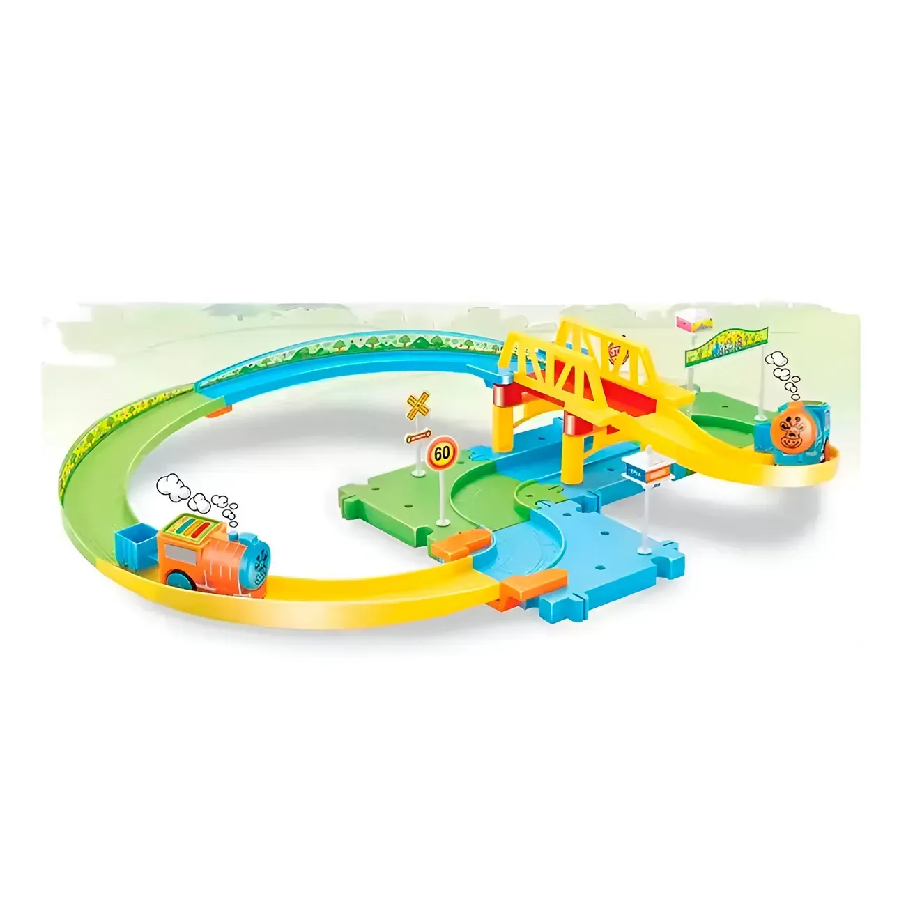 Pista Tren Set Armable Interactiva Movimiento Juguete Niños