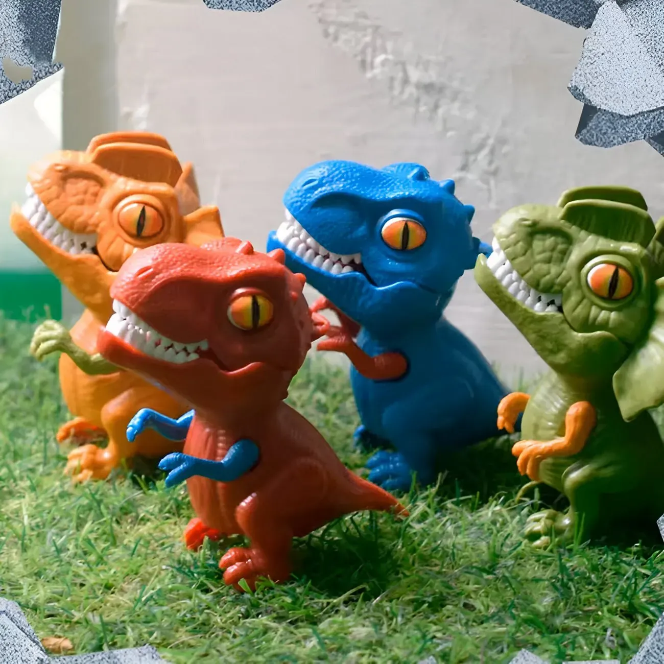 Burbujero Dinosaurios Tiranosaurio Mordedor X 4 Unidades