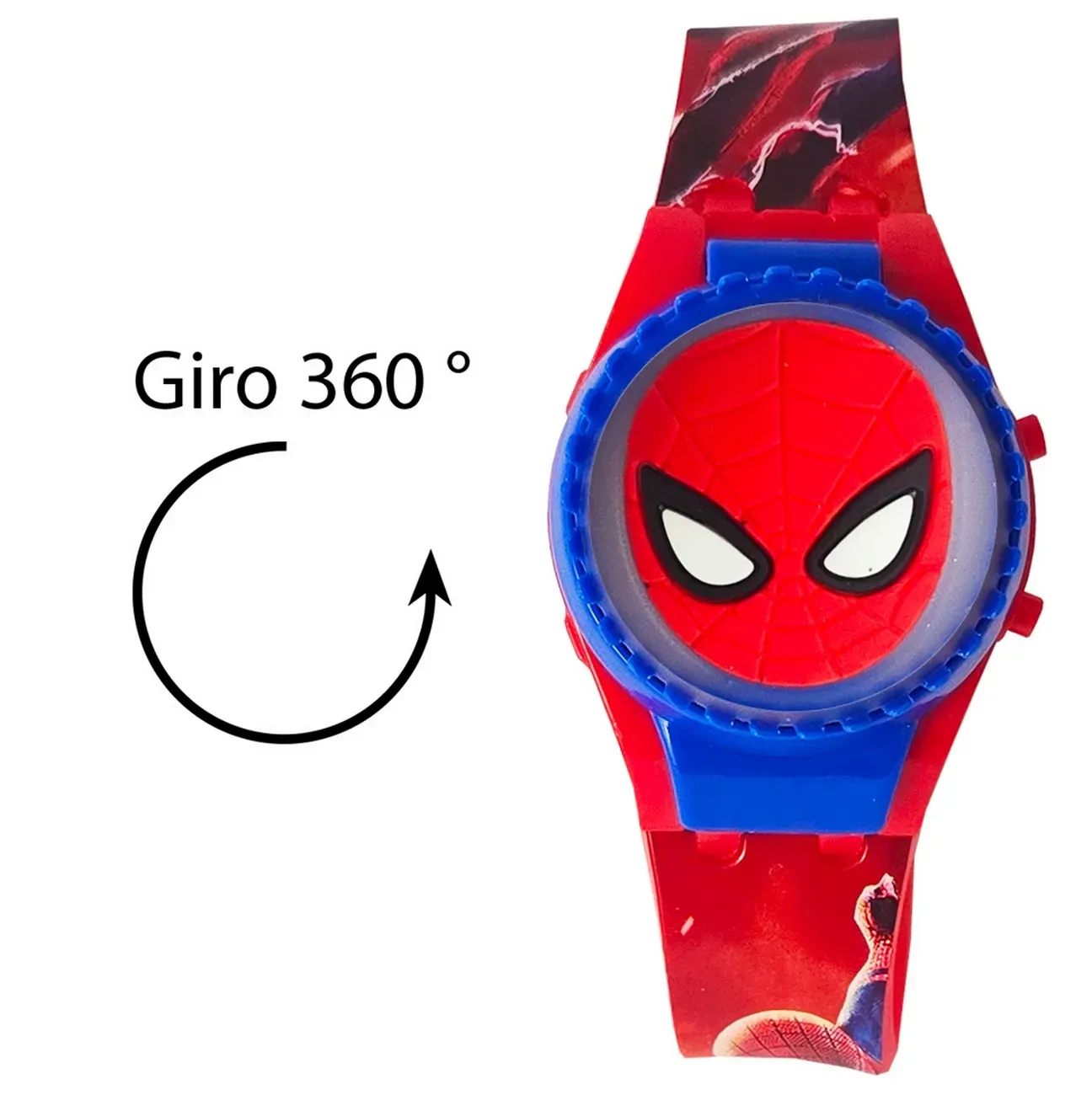 Reloj Niños Digital Spiderman Araña Luces Spinner Infantil