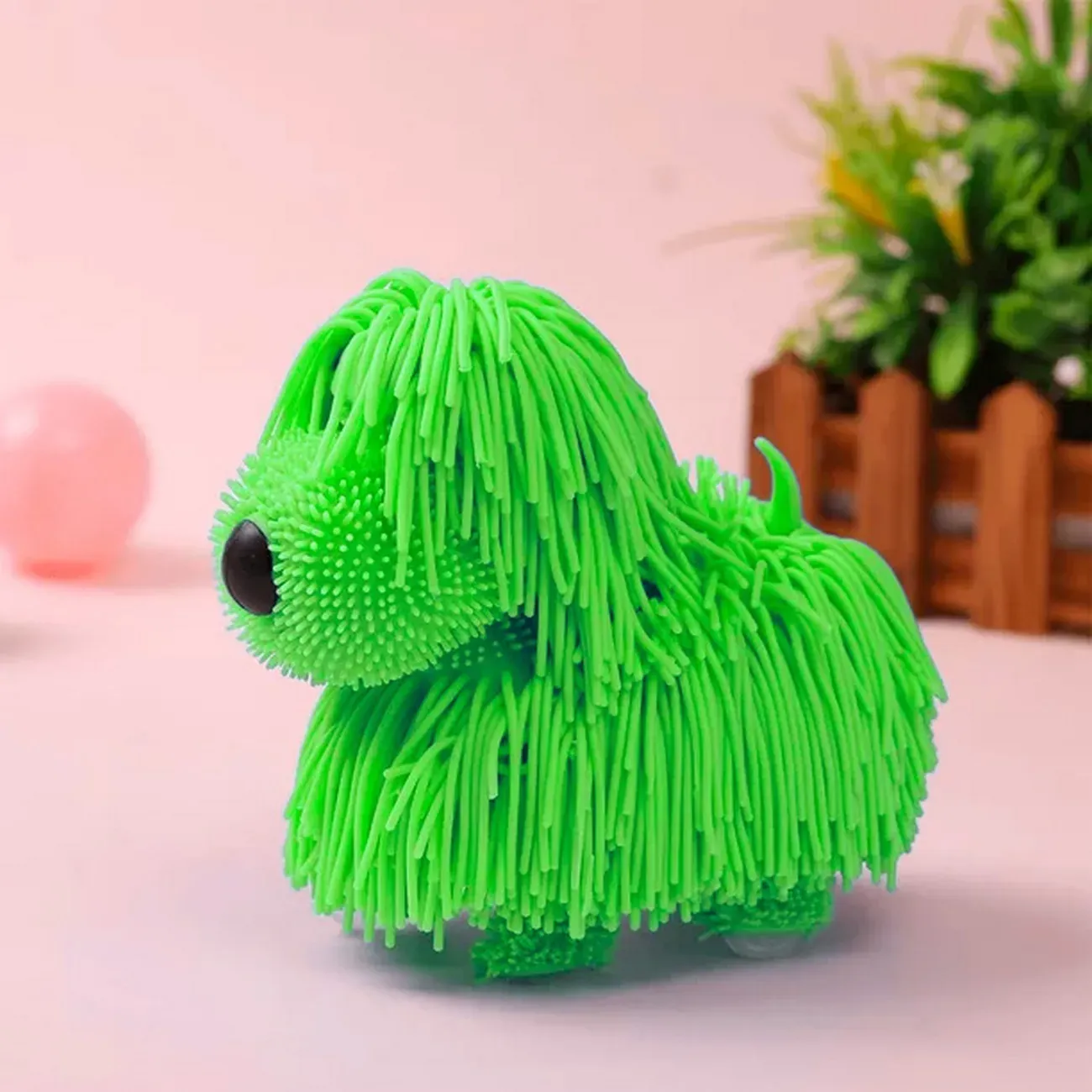 Peludito Perrito Apretable Antiestrés Juguete Luz Sensorial