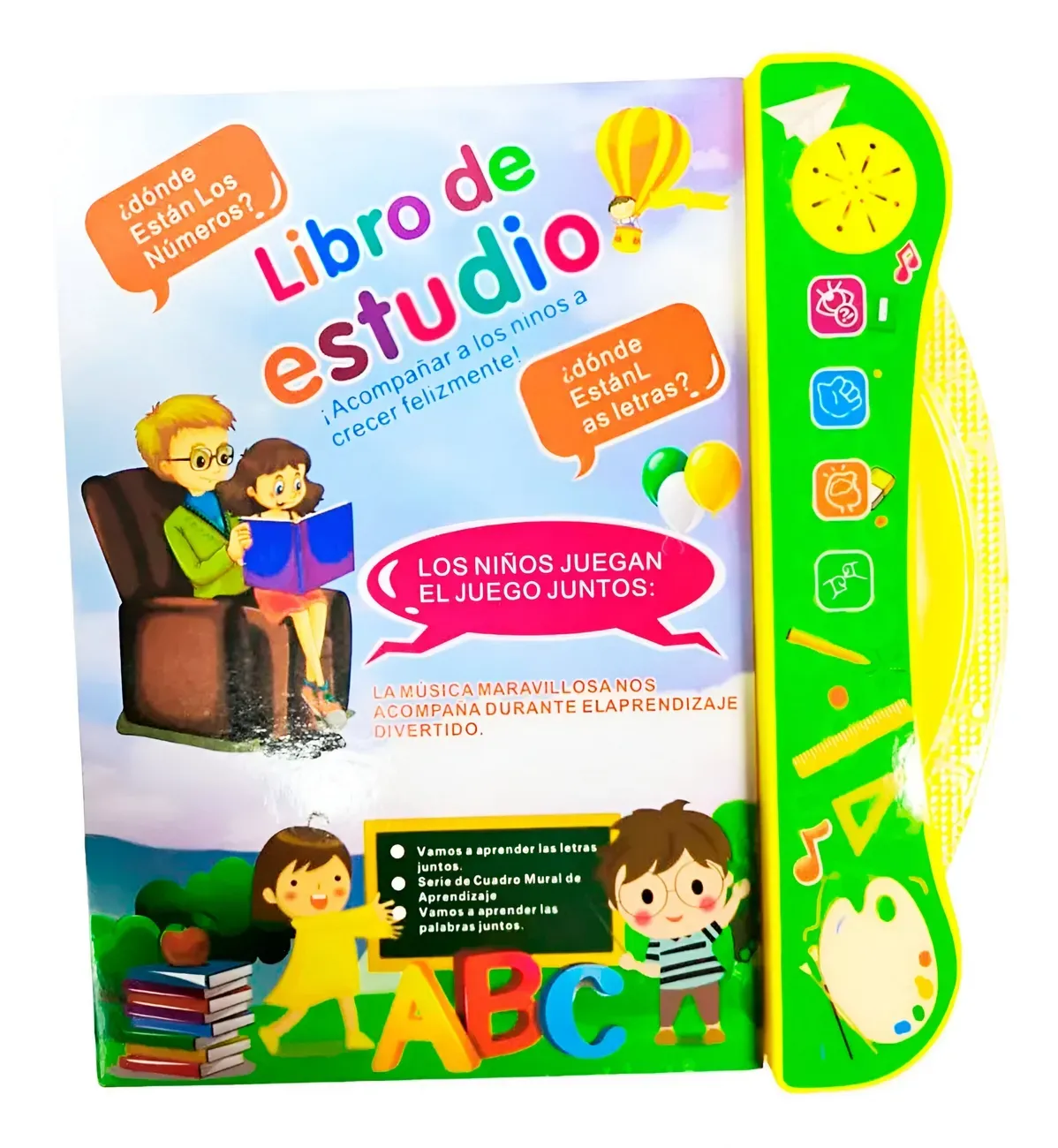 Libro De Estudio Aprendizaje Juguete Niño Sonido Interactivo