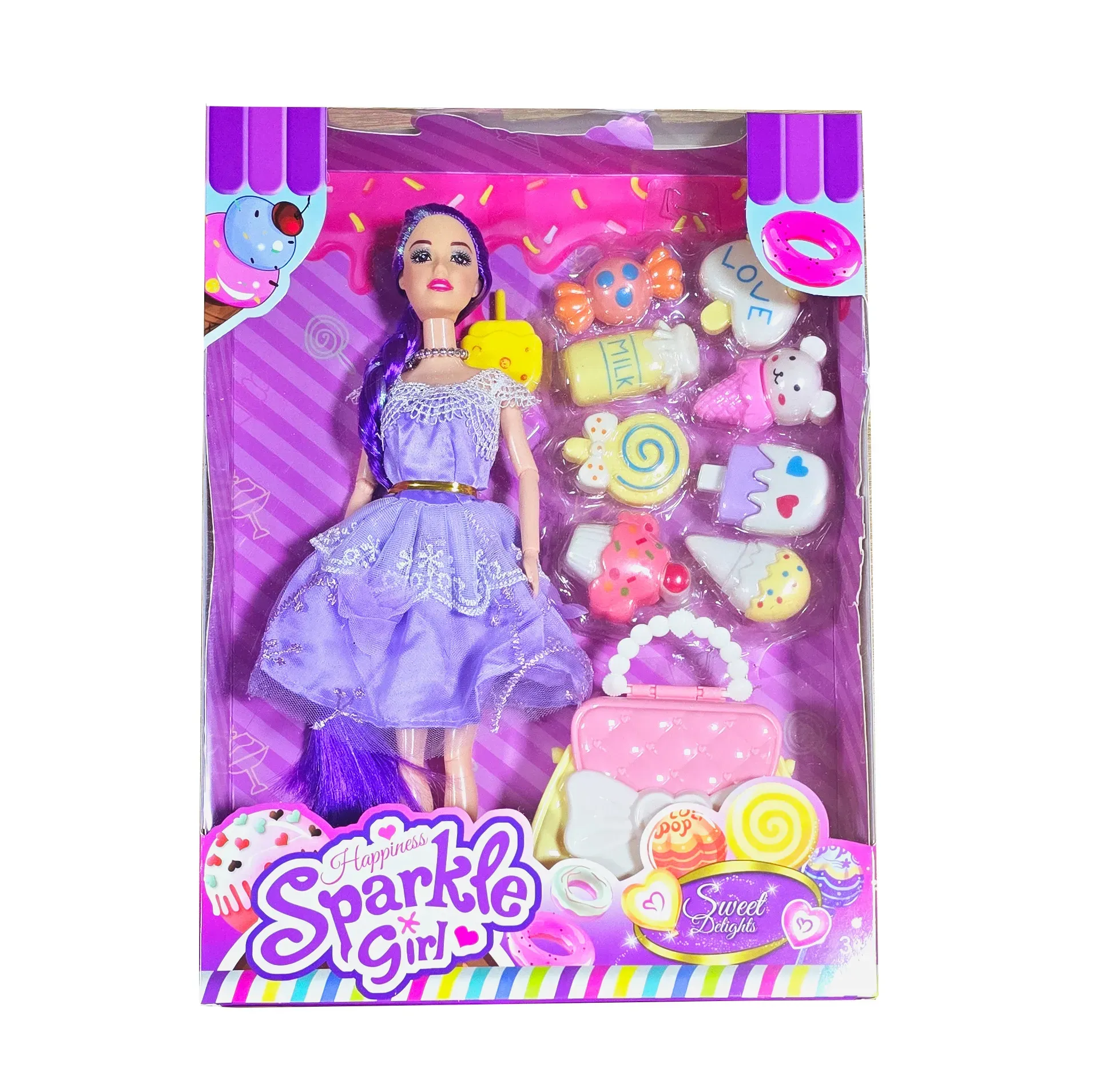 Muñeca Princesa Bolso Dulces Helado Accesorios Juguete Niña