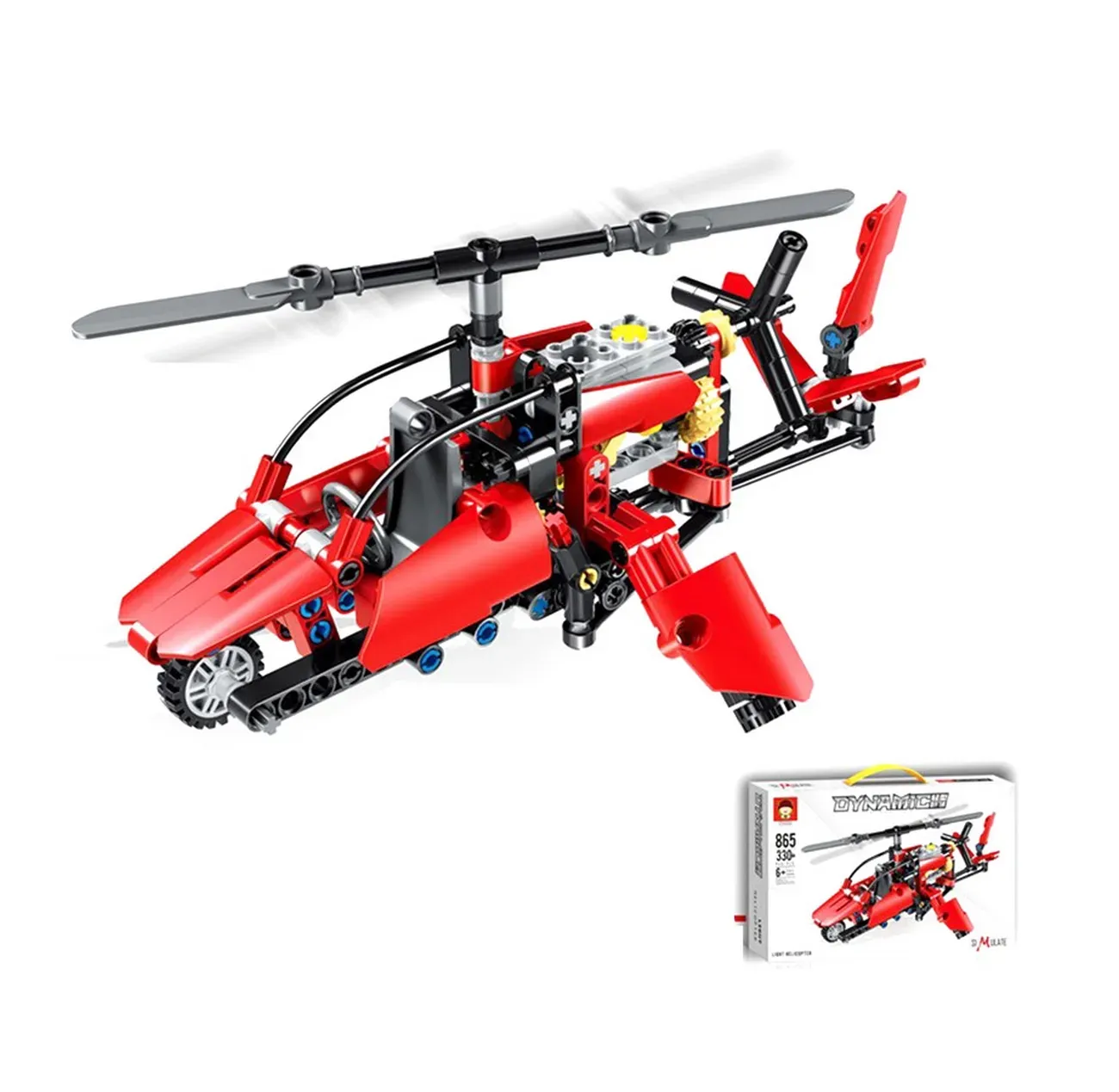 Helicoptero Rojo Figura Armable Armatodo Construccion Niños