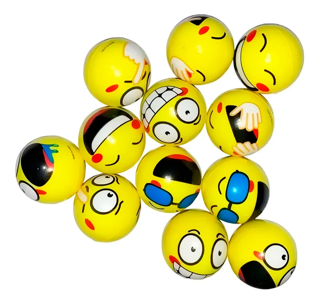 Pelotas Antiestres Emoji Caritas Multicolor X 12 Unidades