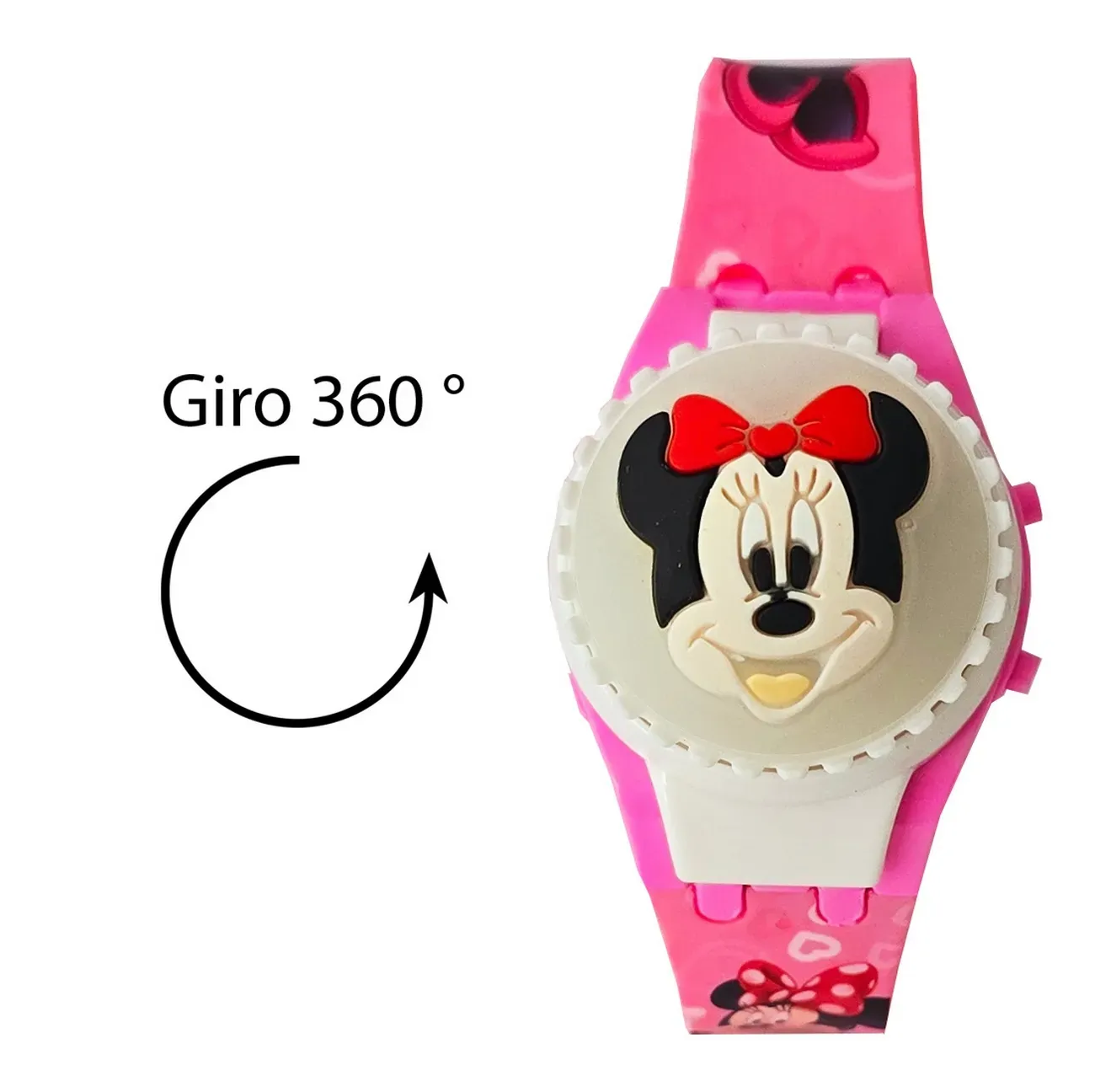 Reloj Niños Digital Minnie Mouse Niña Luces Spinner Infantil