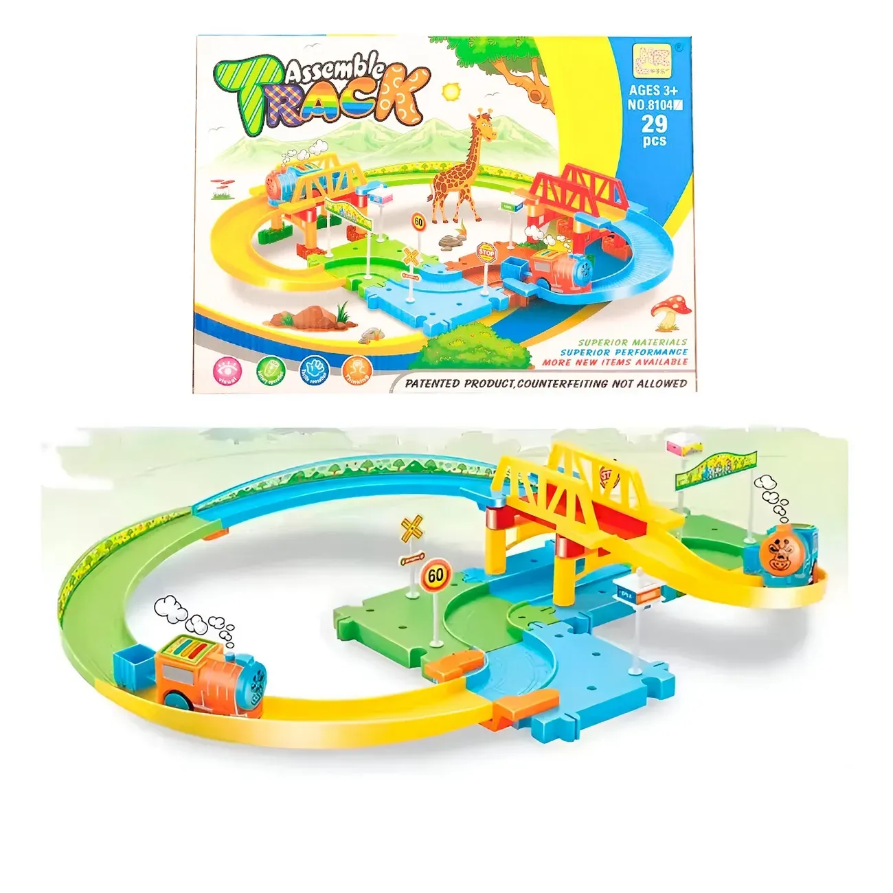 Pista Tren Set Armable Interactiva Movimiento Juguete Niños