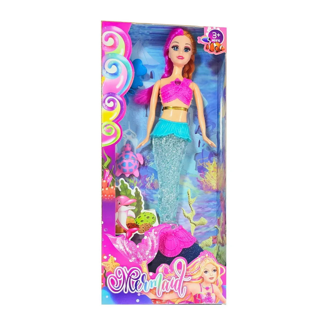 Muñeca Sirena Cola Multicolor Luces Juguete Niñas