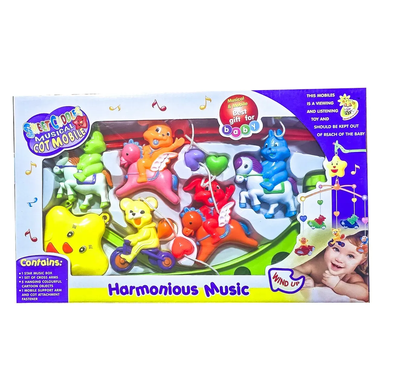 Movil Musical Para Bebes De Cuerda Para Cunas Baby Conejos