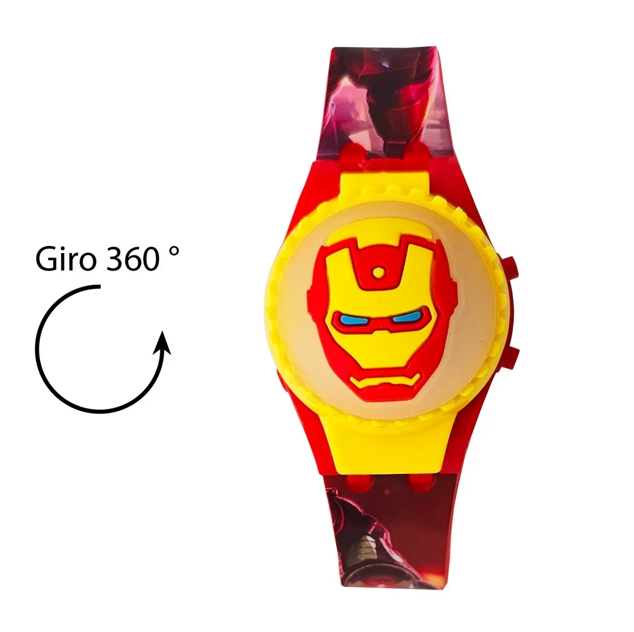 Reloj Niños Digital Iron Man Marvel Luces Spinner Infantil