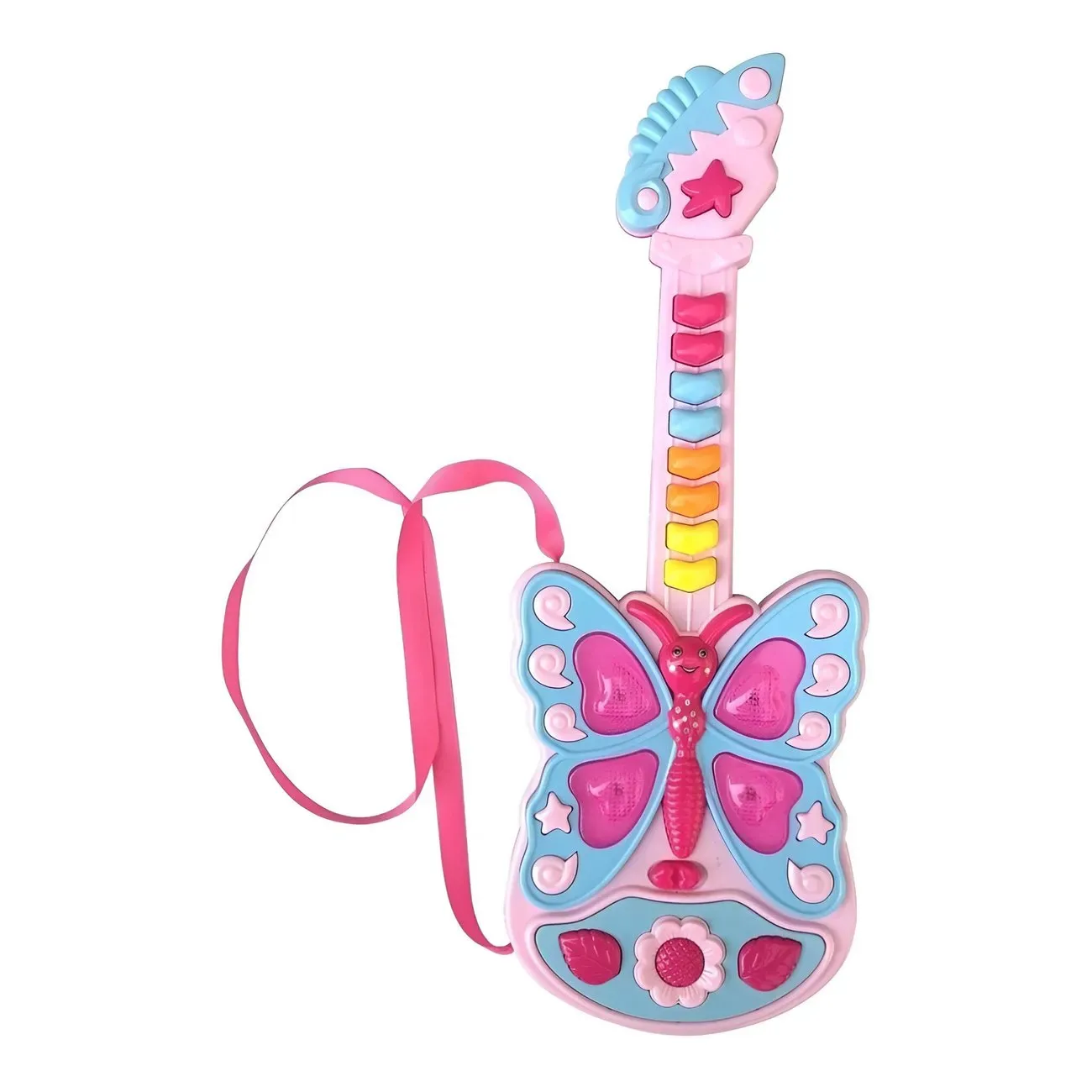 Guitarra Mariposa Niñas Juguete Luces Interactivo + Baterias