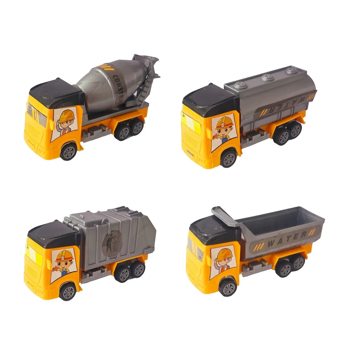 Coleccion Carros Camiones Construccion Impulso X 4 Unidades