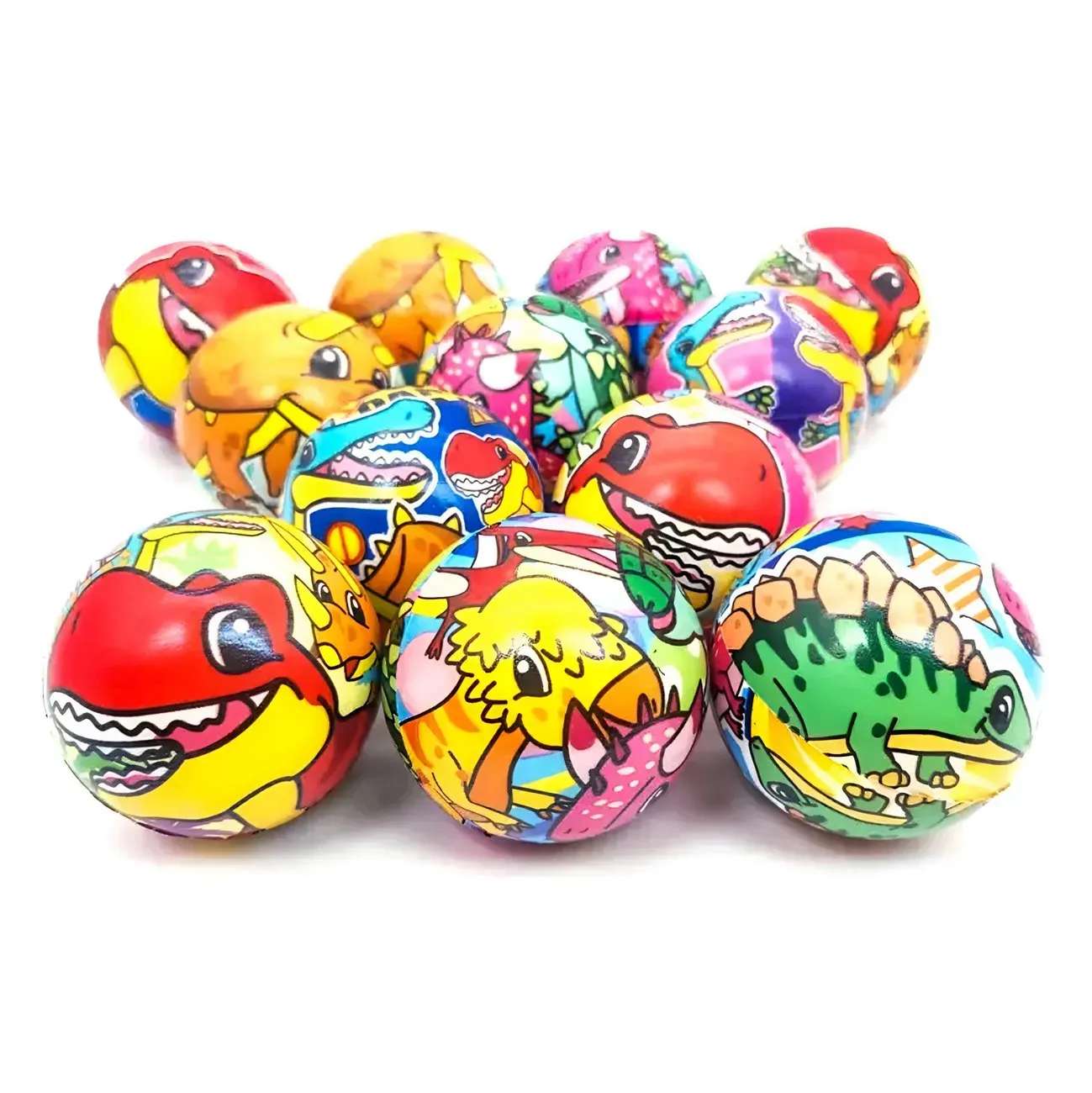 Pelotas Antiestres Dinosaurios Multicolor X 12 Unidades