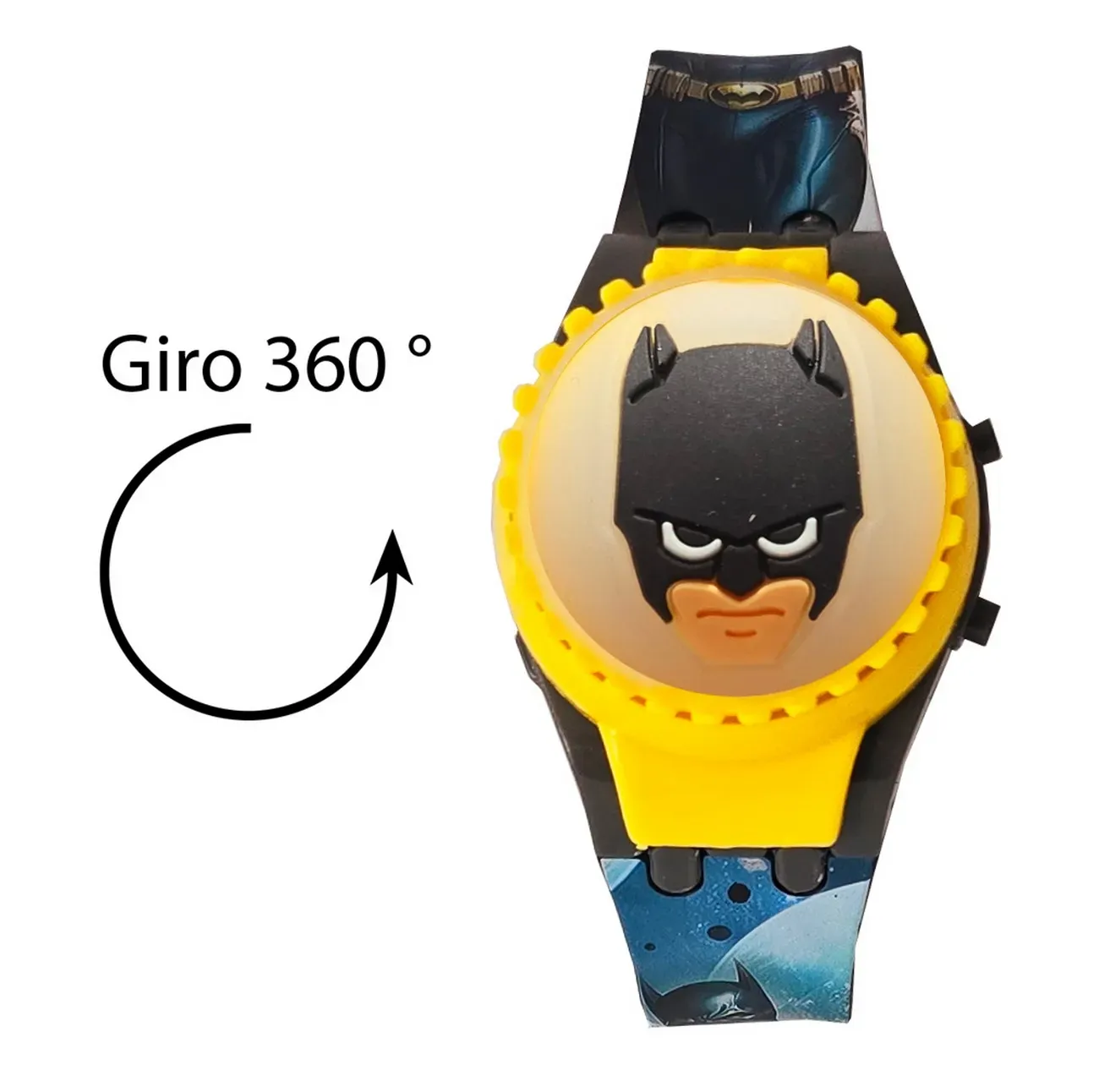 Reloj Niños Digital Batman Heroe Luces Spinner Infantil