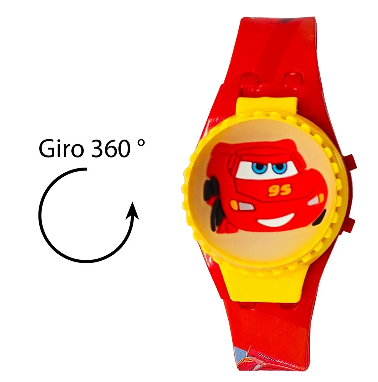 Reloj Niños Digital Rayo Mcqueen Cars Luces Spinner Infantil