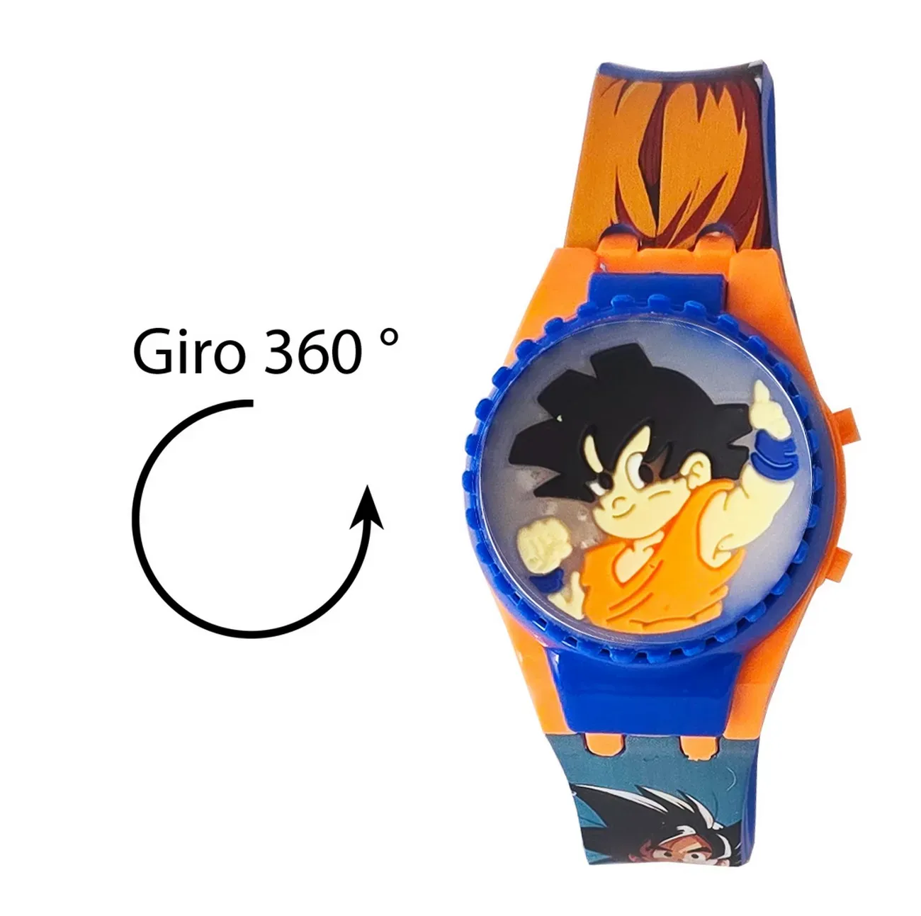 Reloj Niños Digital Dragon Ball Goku Luces Spinner Infantil