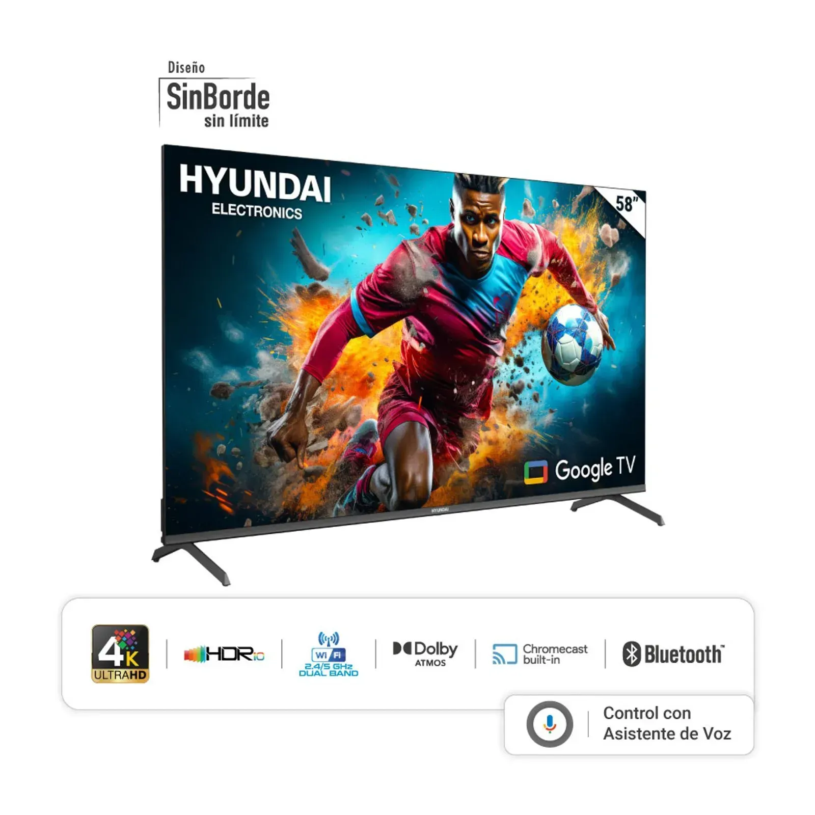 Televisor Hyundai 58" UHD 4K Google tv HYLED5809G4KM