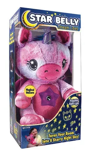 Peluche Star Belly Dream Lites Luz Nocturna Rosada