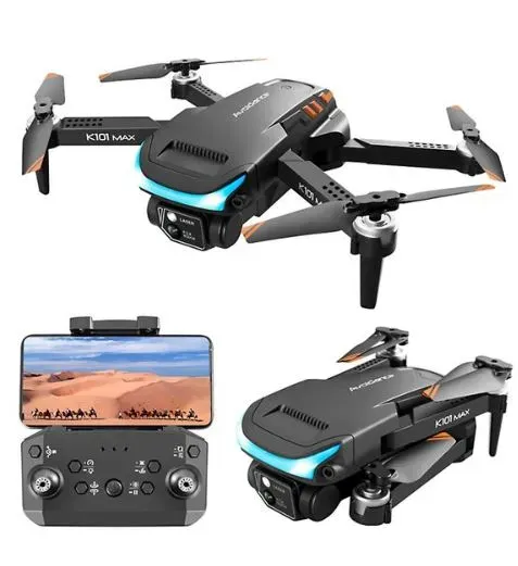 Drone Plegable Doble Camara K101Max 3 Baterias Mas Estuche