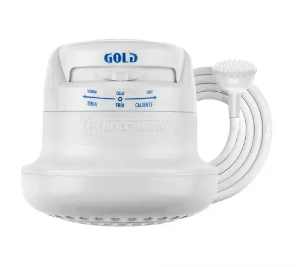 Ducha Eléctrica Boccherini Gold Blanca 110v- 120v