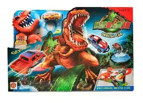 Pista De Carro Dinosaurio T Rex Veloz Para Niños