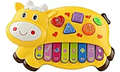 Piano Organeta Musical Juguete Bebes Animal 23cm Niños Luces