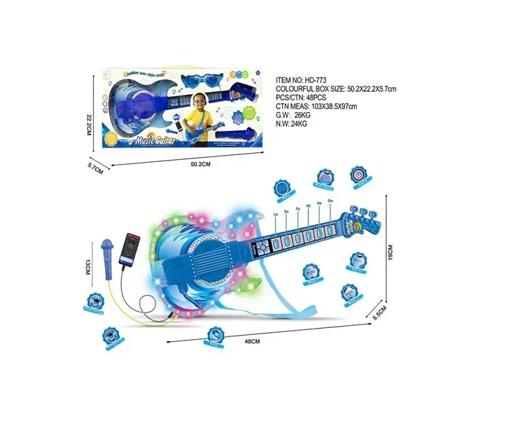 Juguete Guitarra Eléctrica Con Gafas Micrófono 8026