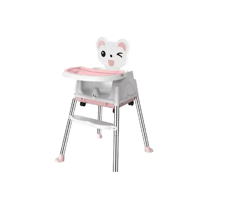 Silla Comedor 4 En 1 Bebes Gatica Bz-507 Rosada