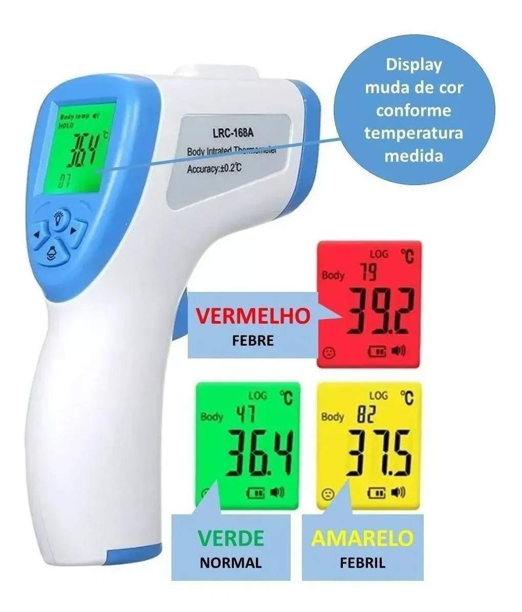 Termometro digital corporal infrarojo laser niños adultos blanco