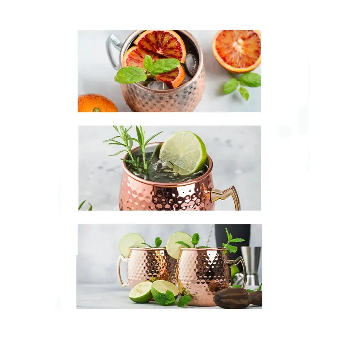 Moscow Mule Tazas 100% Cobre Martillado Set De 4 (16Oz)