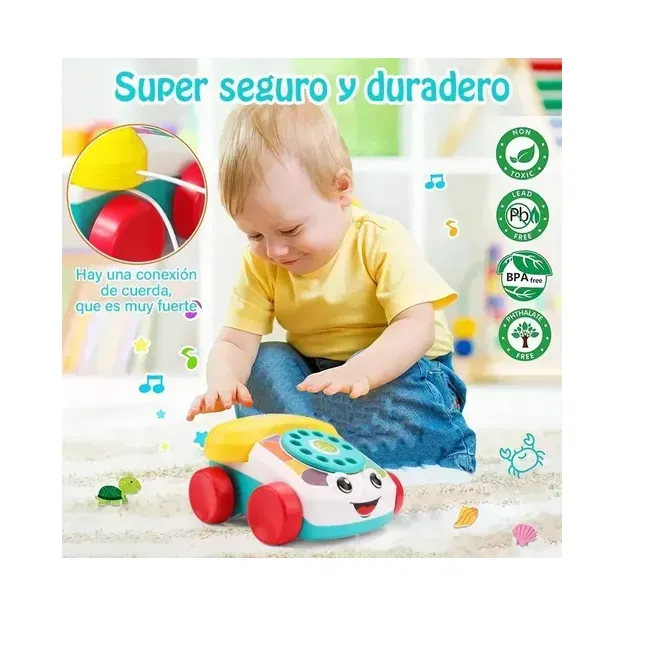 Telefono Didactico Para Niños Cuerda Ruedas