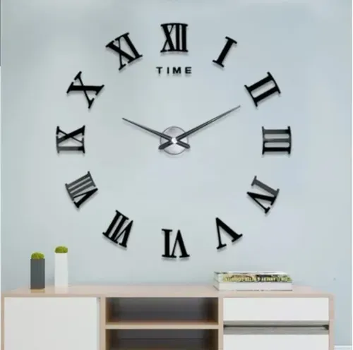 Reloj De Pared 3d Grande Números Romanos