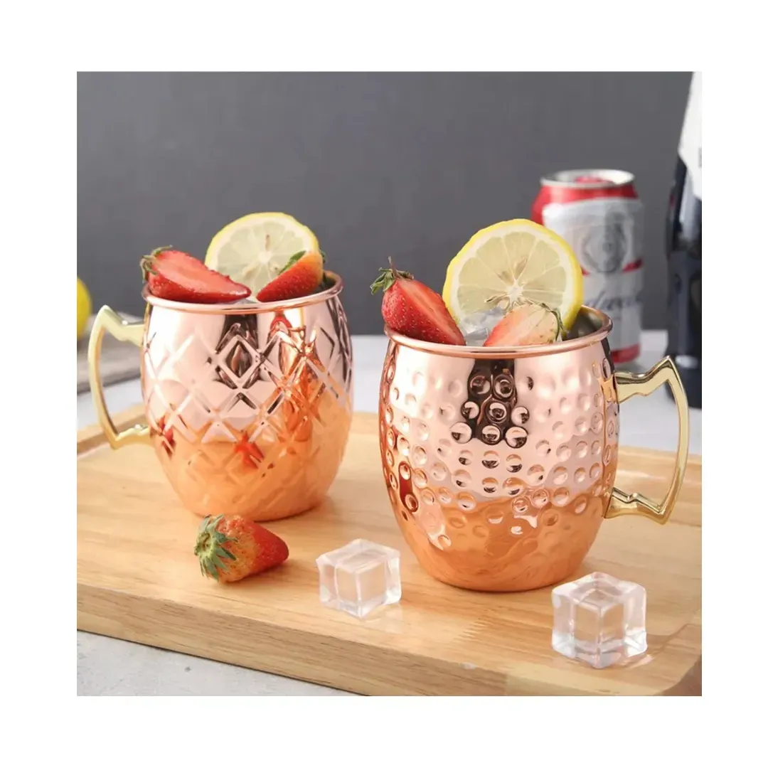 Moscow Mule Tazas 100% Cobre Martillado Set De 4 (16Oz)