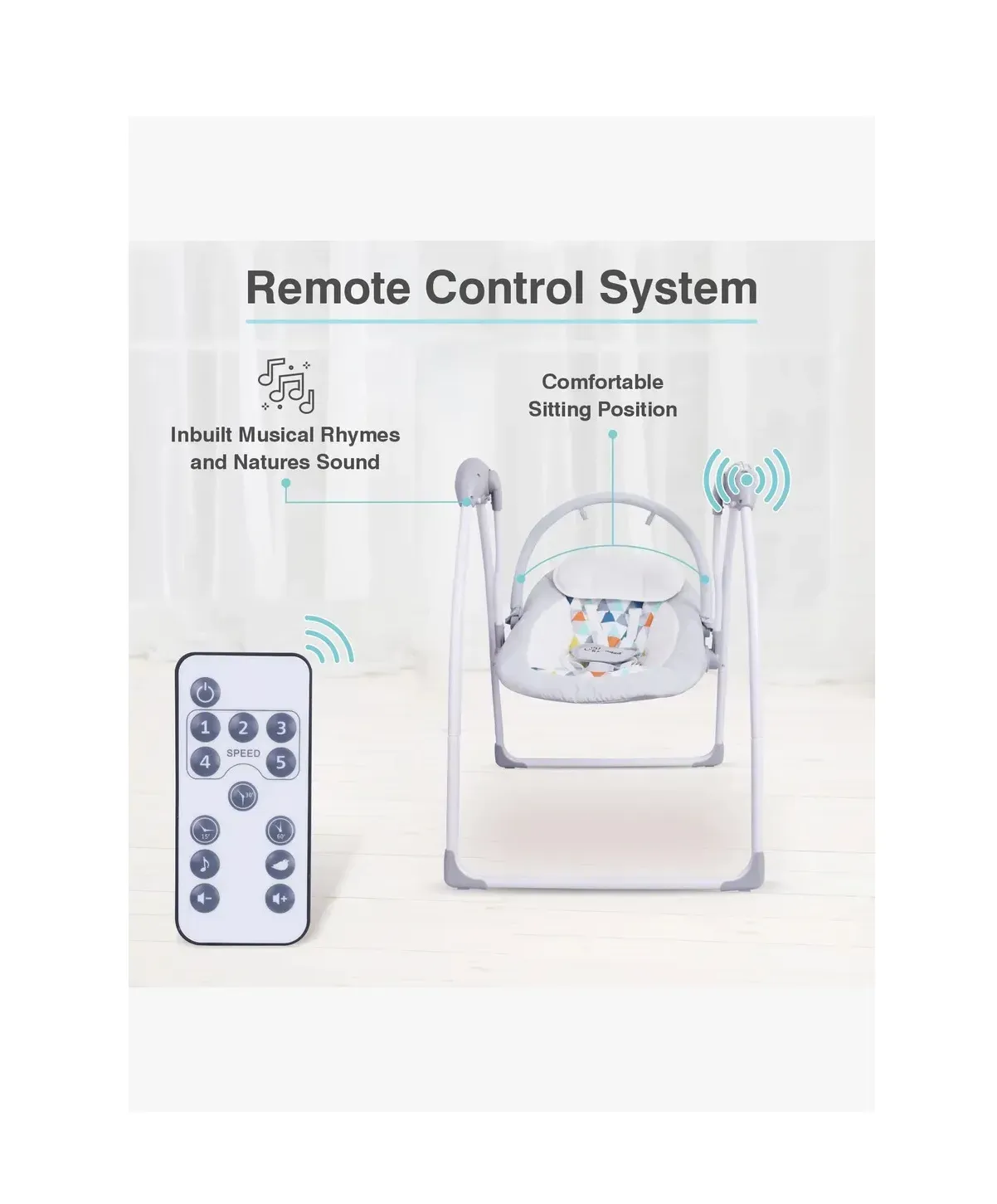 Columpio Electrico Mecedora Con Control Musical Para Bebe 68144