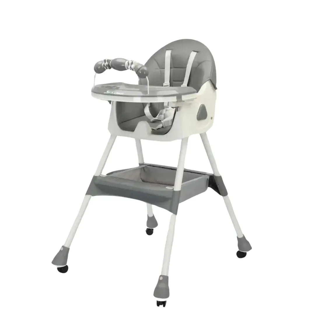 Silla De Comer 3 En 1 Mesa Con Ruedas E-560 GRIS