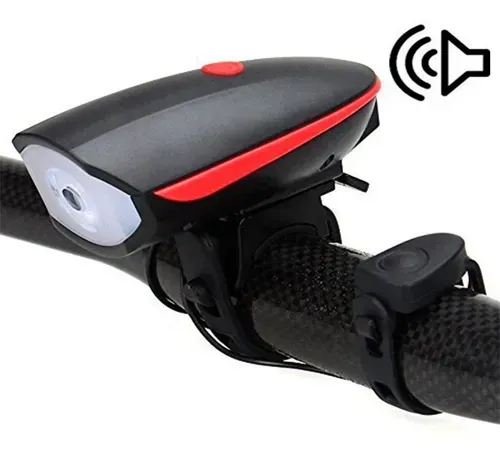 Luz Linterna Blanca Con Pito Bicicleta Recargable 250 Lumens