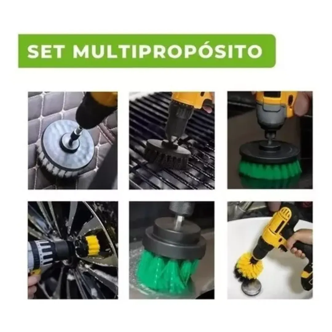 Cepillos De Limpieza Para Taladro Set X10 Auto Hogar Tapiz Remuver