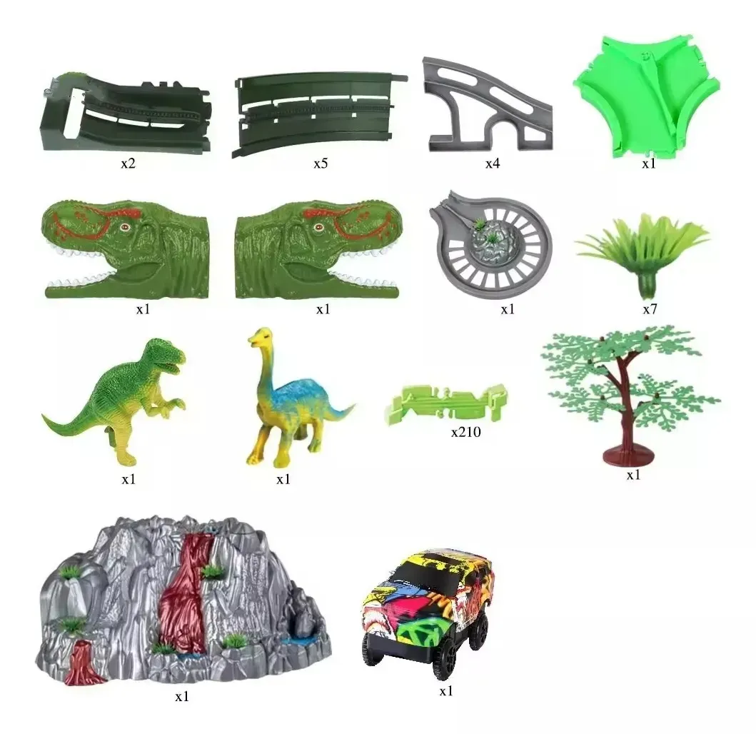 Pista De Carros De Coches Con Juguetes De Dinosaurios 237