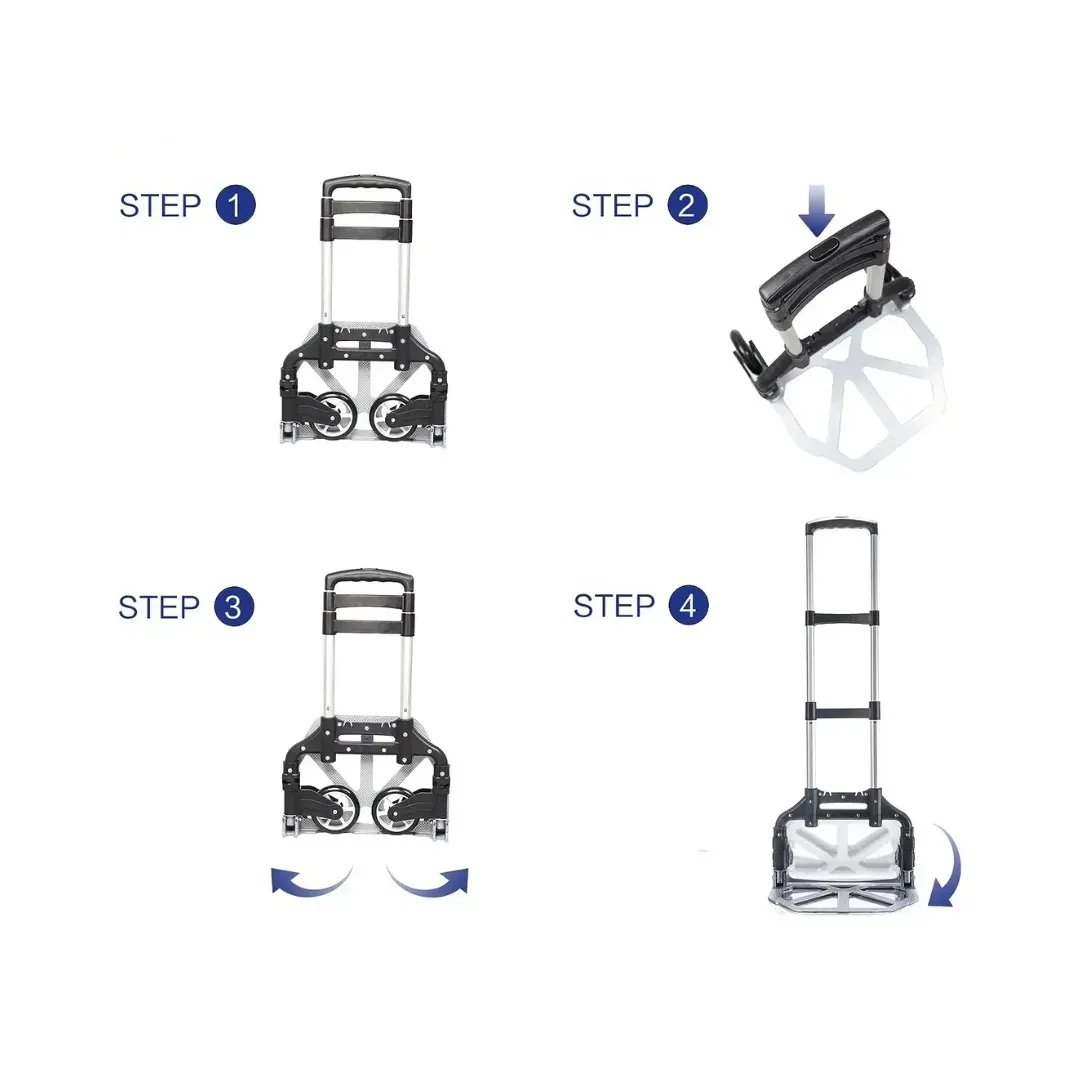 Carretilla Portatil Plegable En Aluminio, Equipaje. 80Kg
