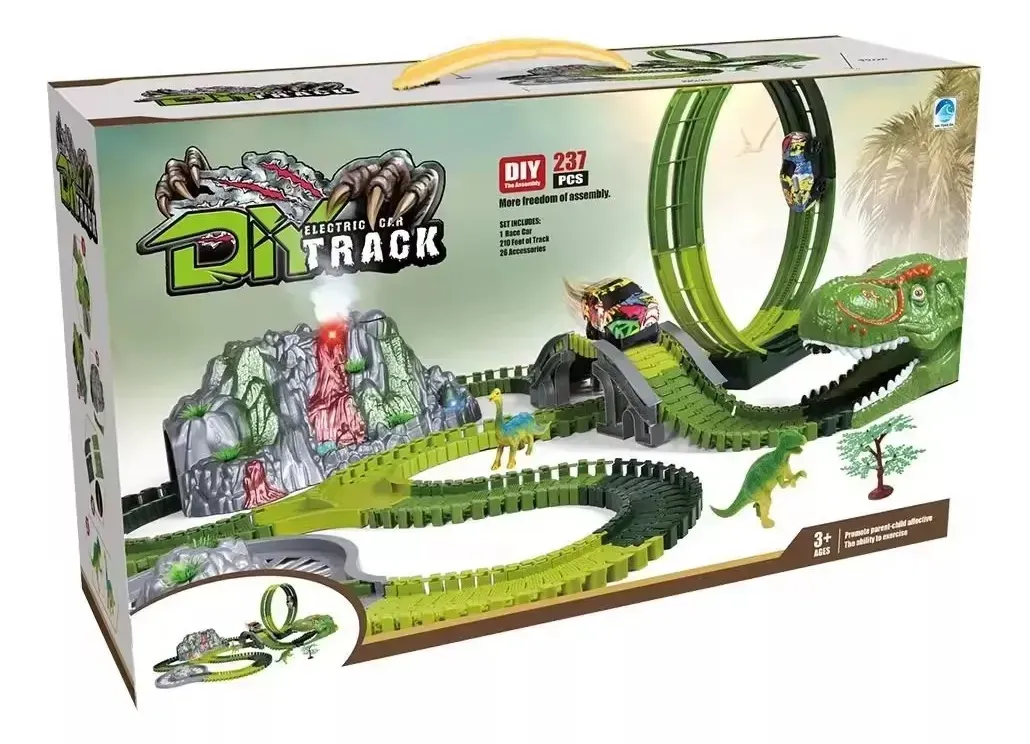 Pista De Carros De Coches Con Juguetes De Dinosaurios 237