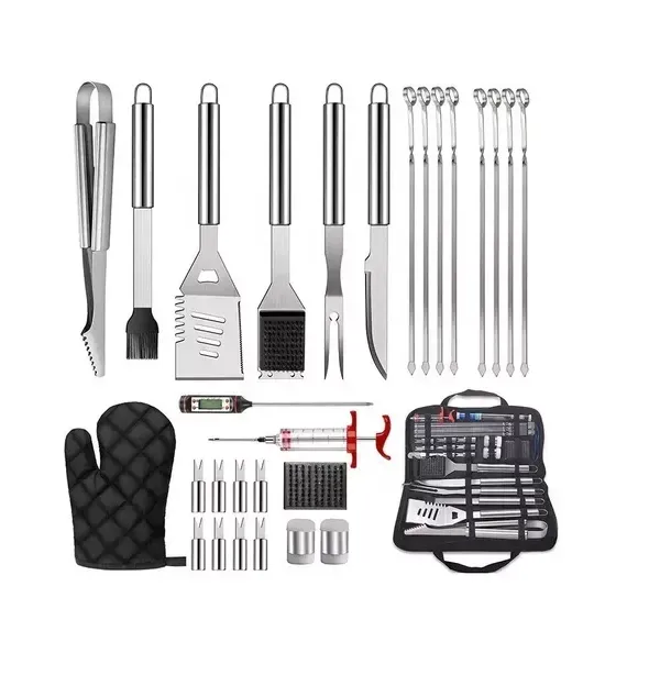 Set Parrilla Bbq 29 Piezas Con Maletin Kit Asados Parrillero