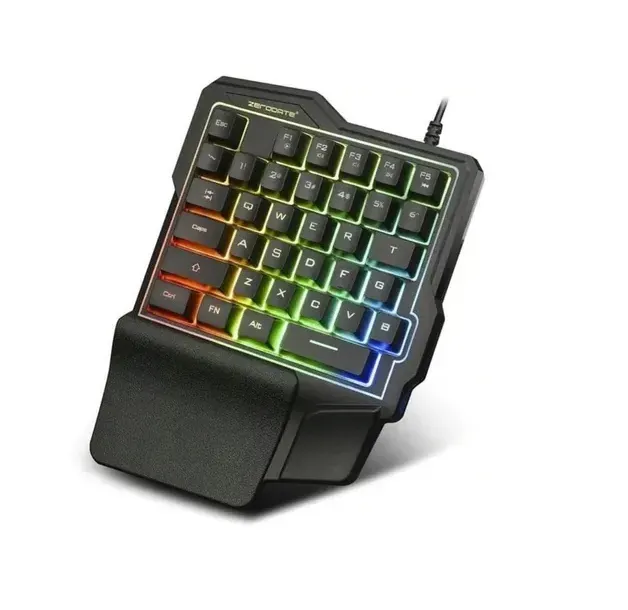 Teclado Gamer Una Mano 35 Teclas Retroiluminado Membrana