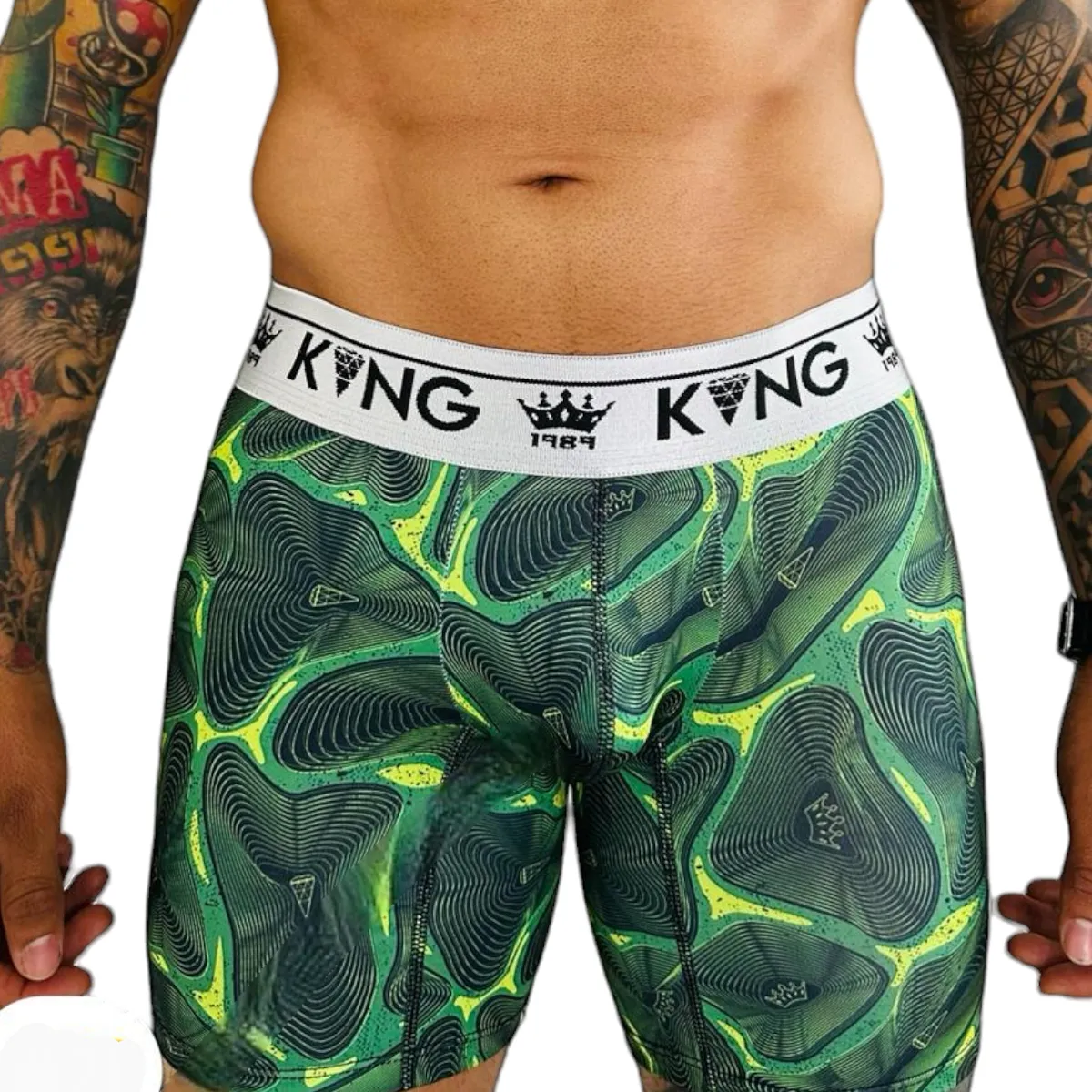 Bóxer Para Hombre King En Seda Fría Verde