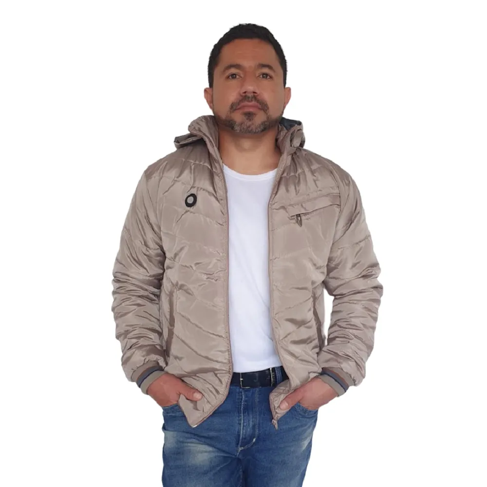 Chaqueta Para Hombre Beige Con Interior En Tela Ovejera