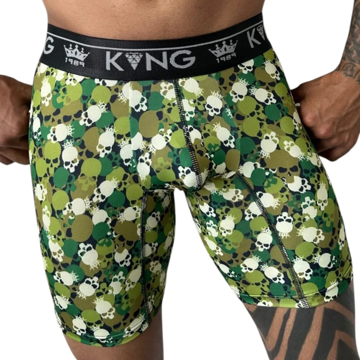 Bóxer Para Hombre King En Seda Fría Verde Monster