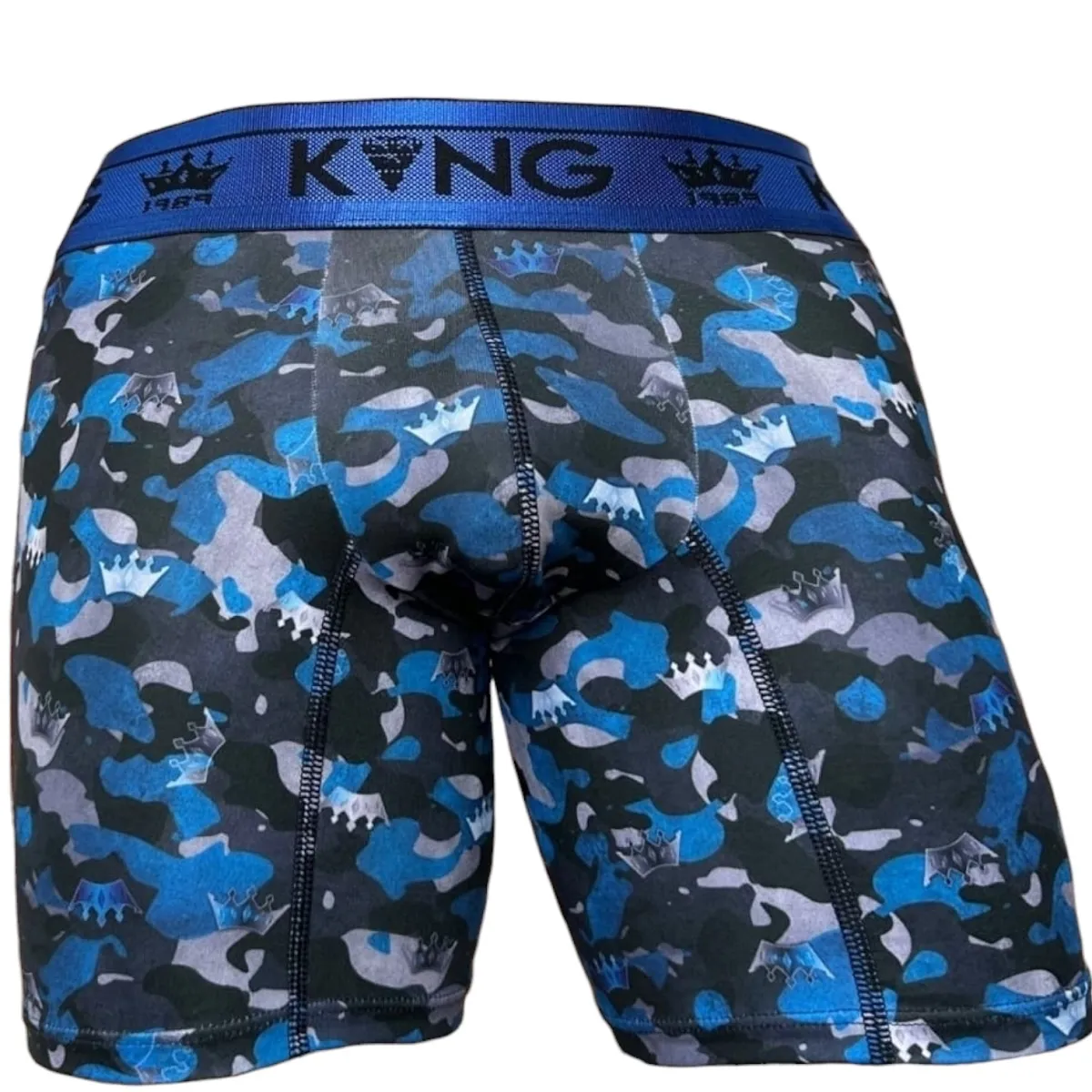 Bóxer Para Hombre King En Seda Fría Azul Formas