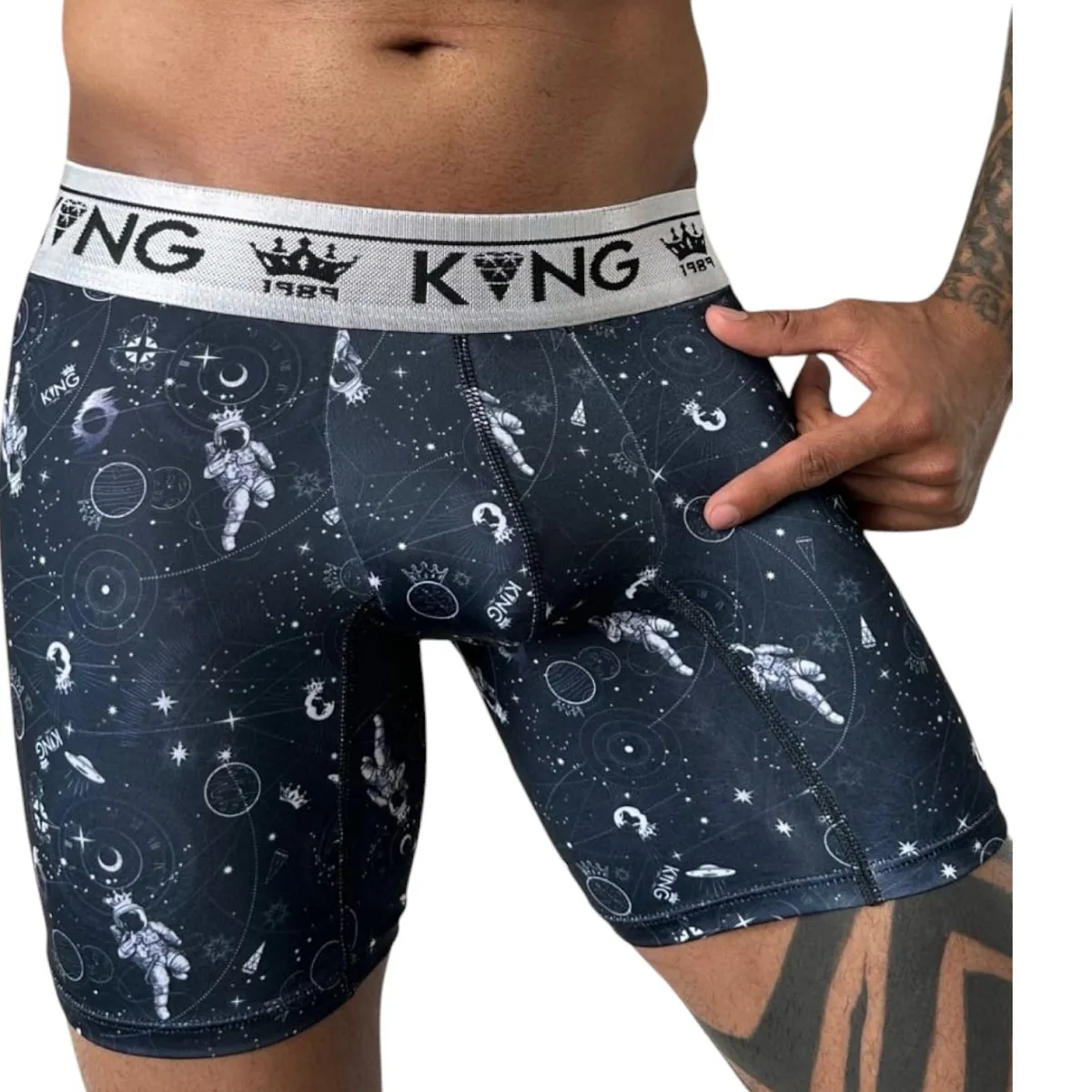 Bóxer Para Hombre King En Seda Fría Gris Luna